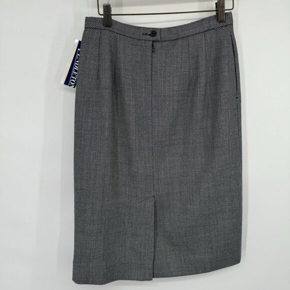 Pendleton Petite seasonless Wool Pencil Skirt navy blue pattern USA Size 10Pnew - Picture 7 of 10